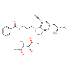 (R)-3-(5-(2-Aminopropyl)-7-cyanoindolin-1-yl)propyl benzoate (2R,3R)-2,3-dihydroxysuccinate